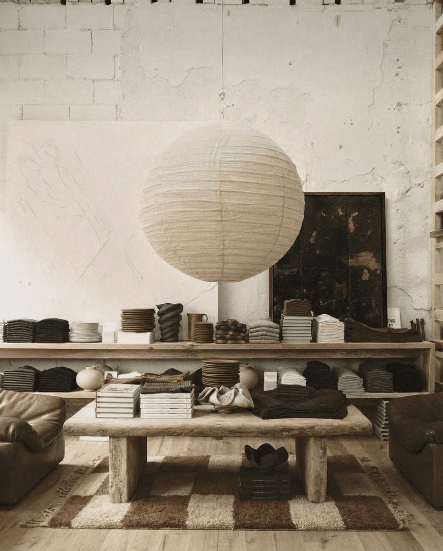 A scene of two ladies unfolding a floor mat