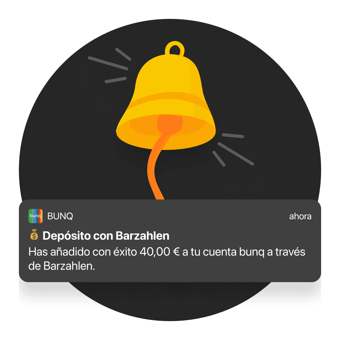 A notification alert with a yellow bell icon, indicating a request through a messaging platform.
