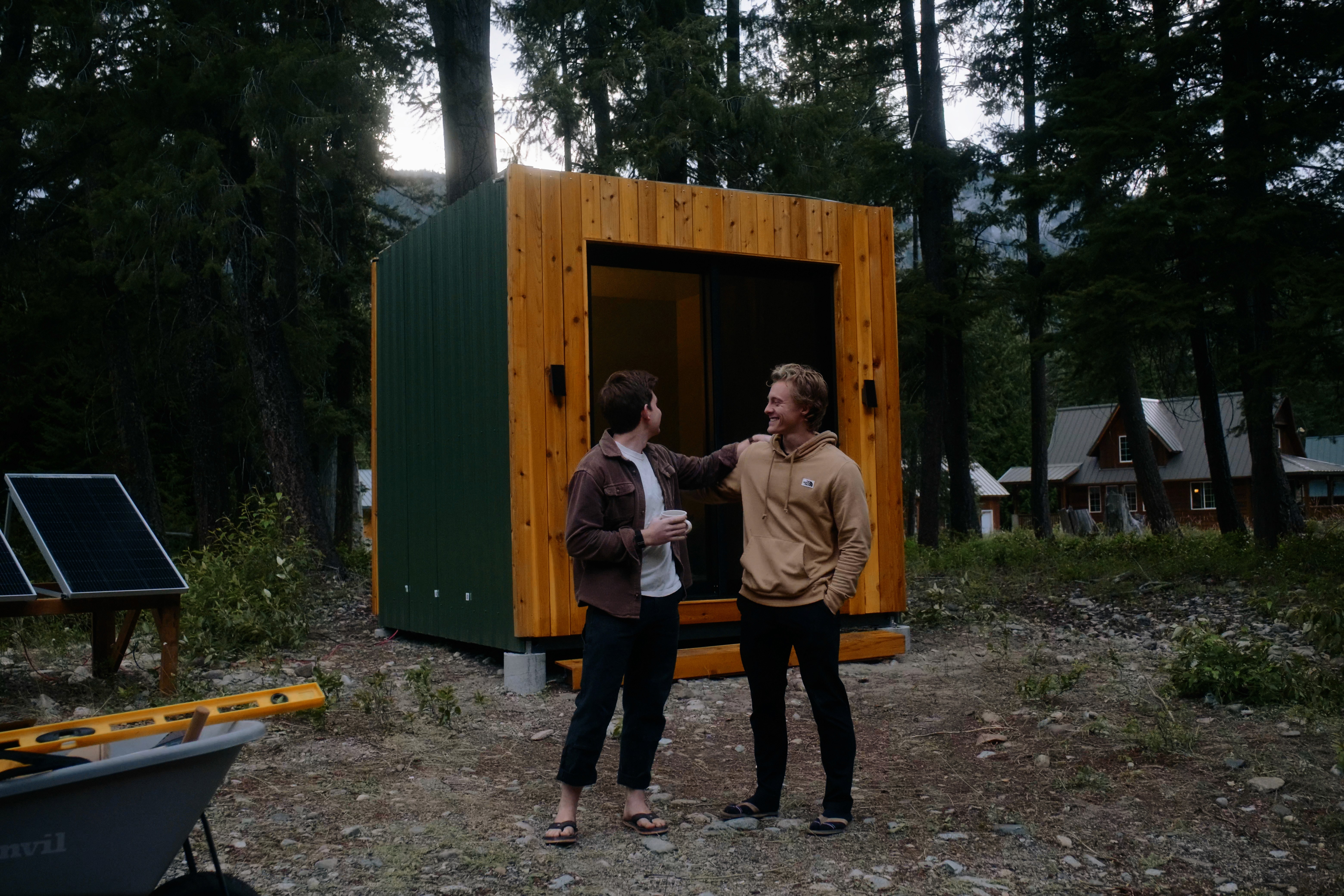 forest off-grid cabin
