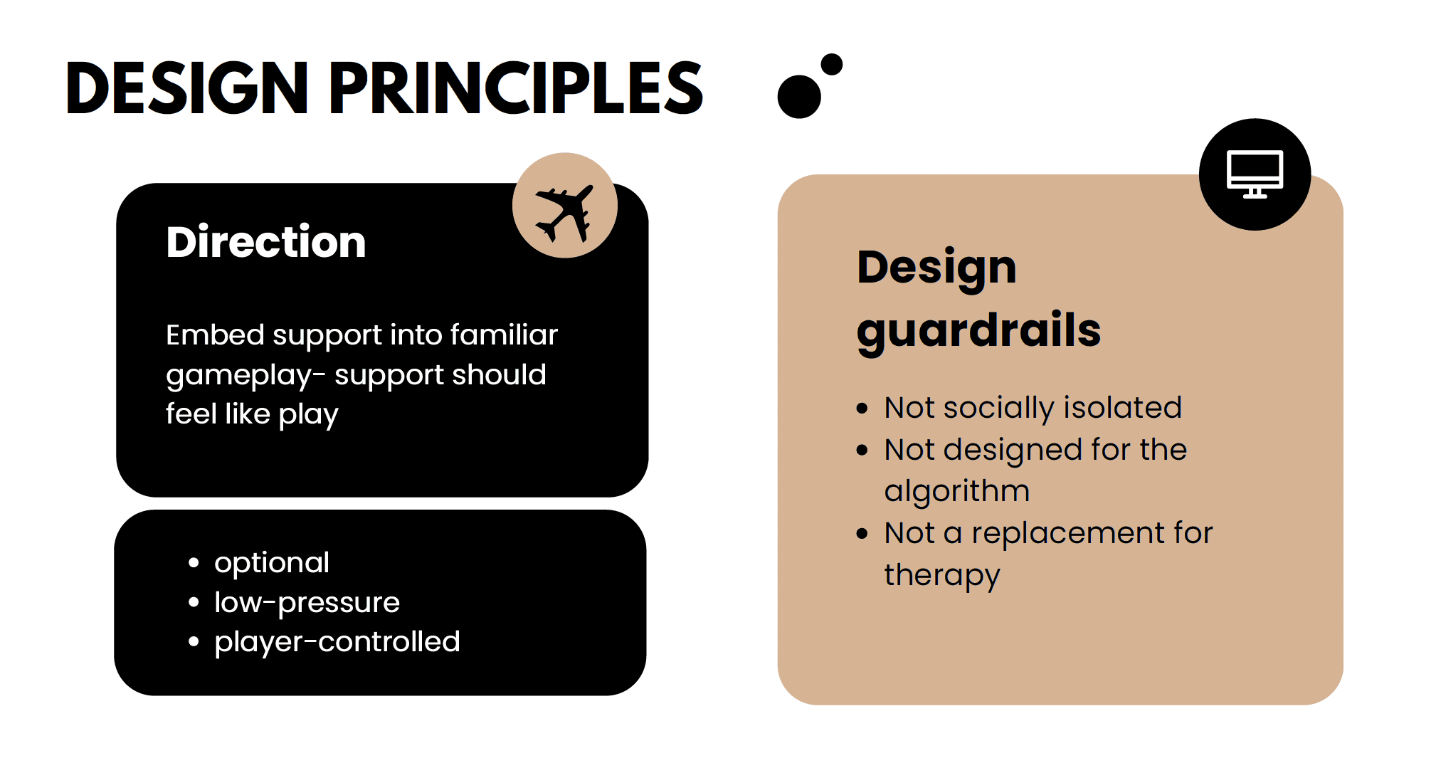 Design principles derived from the three research insights
