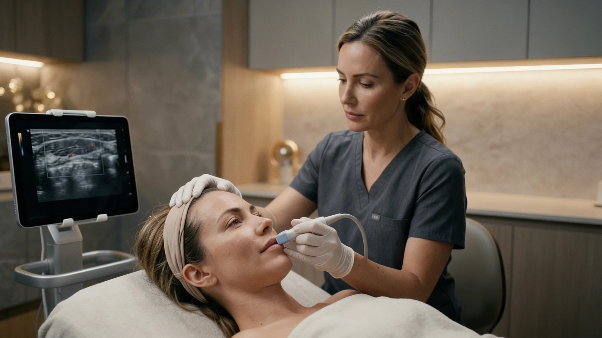 Ultrassom na harmonização facial para mapeamento anatômico, segurança em preenchimento facial e procedimentos de medicina estética