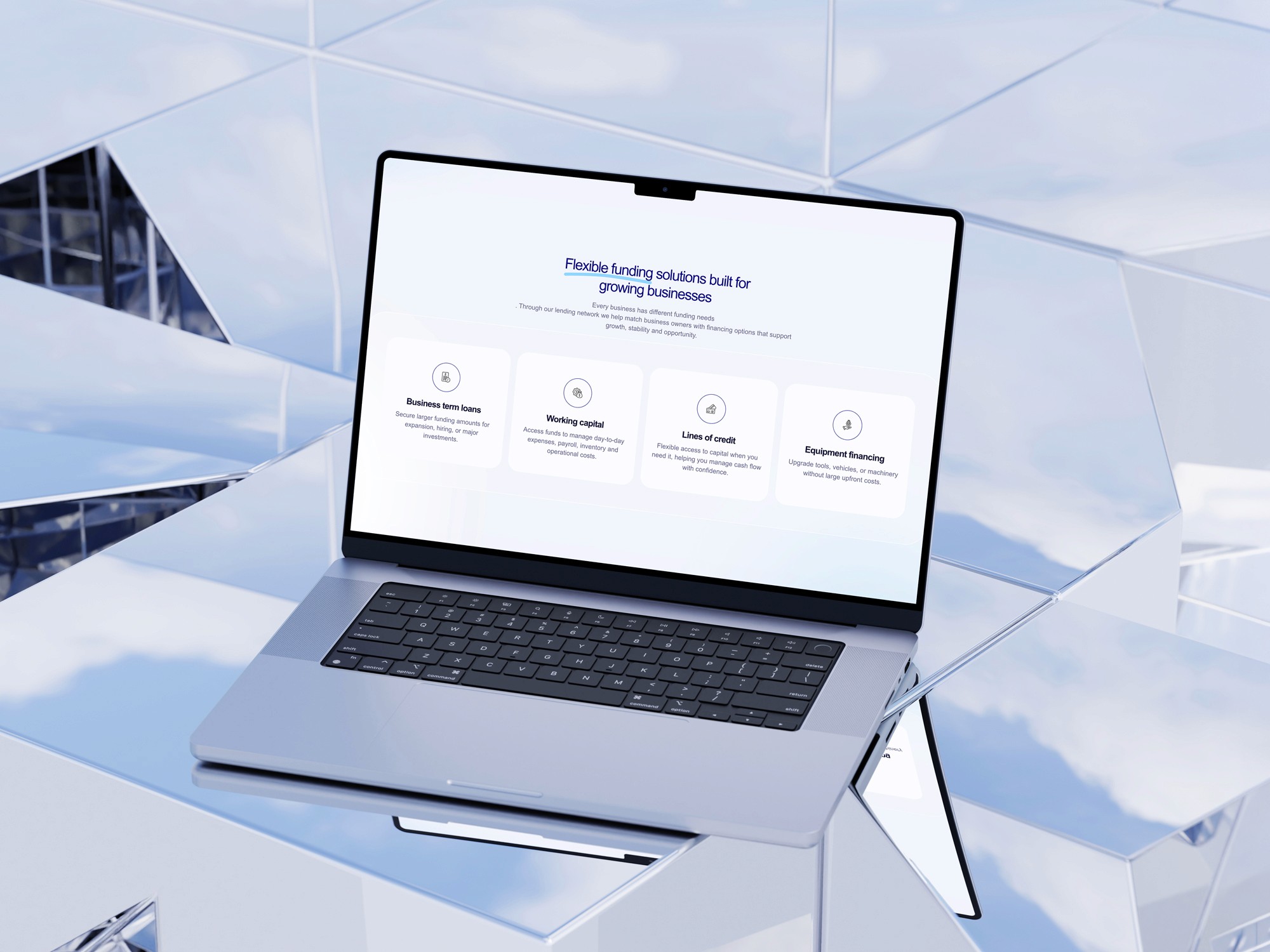 Laptop showing how funding works section with simple step by step process