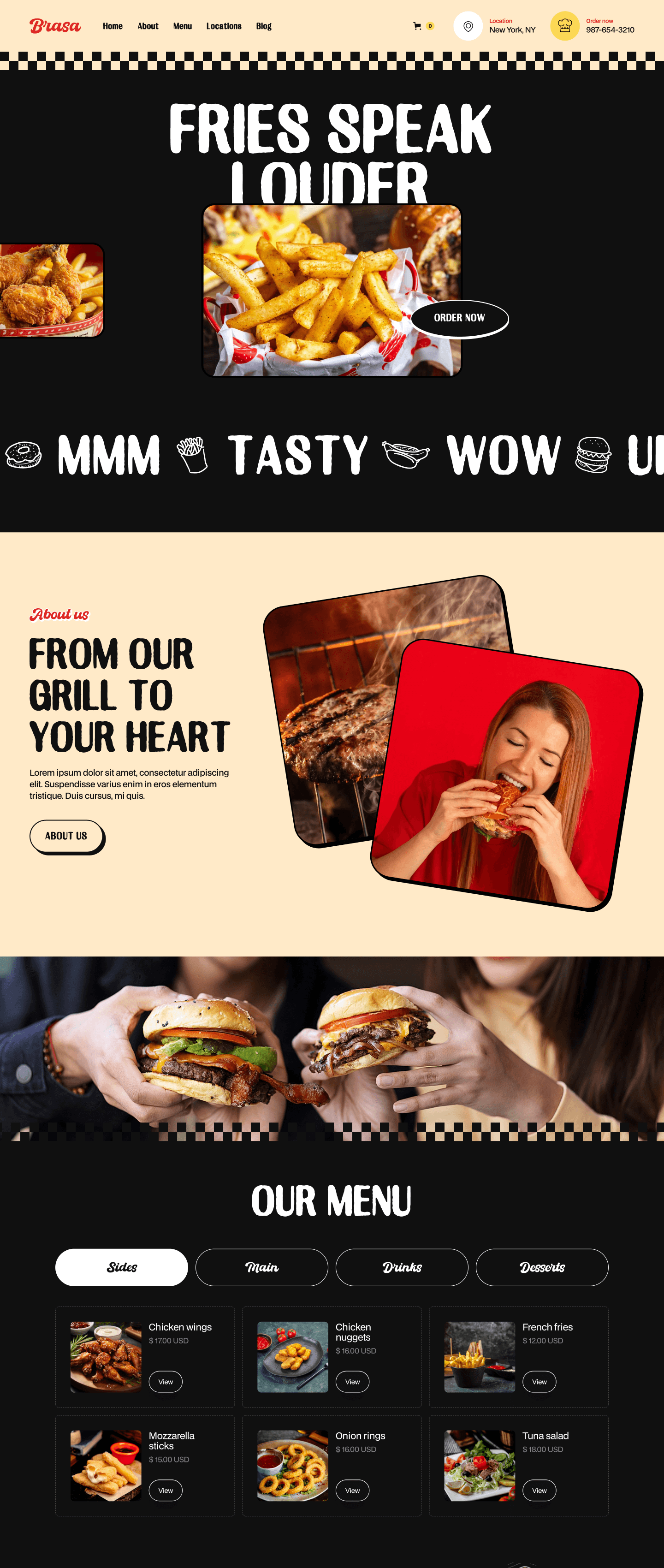 Screenshot of Brasa food webflow template