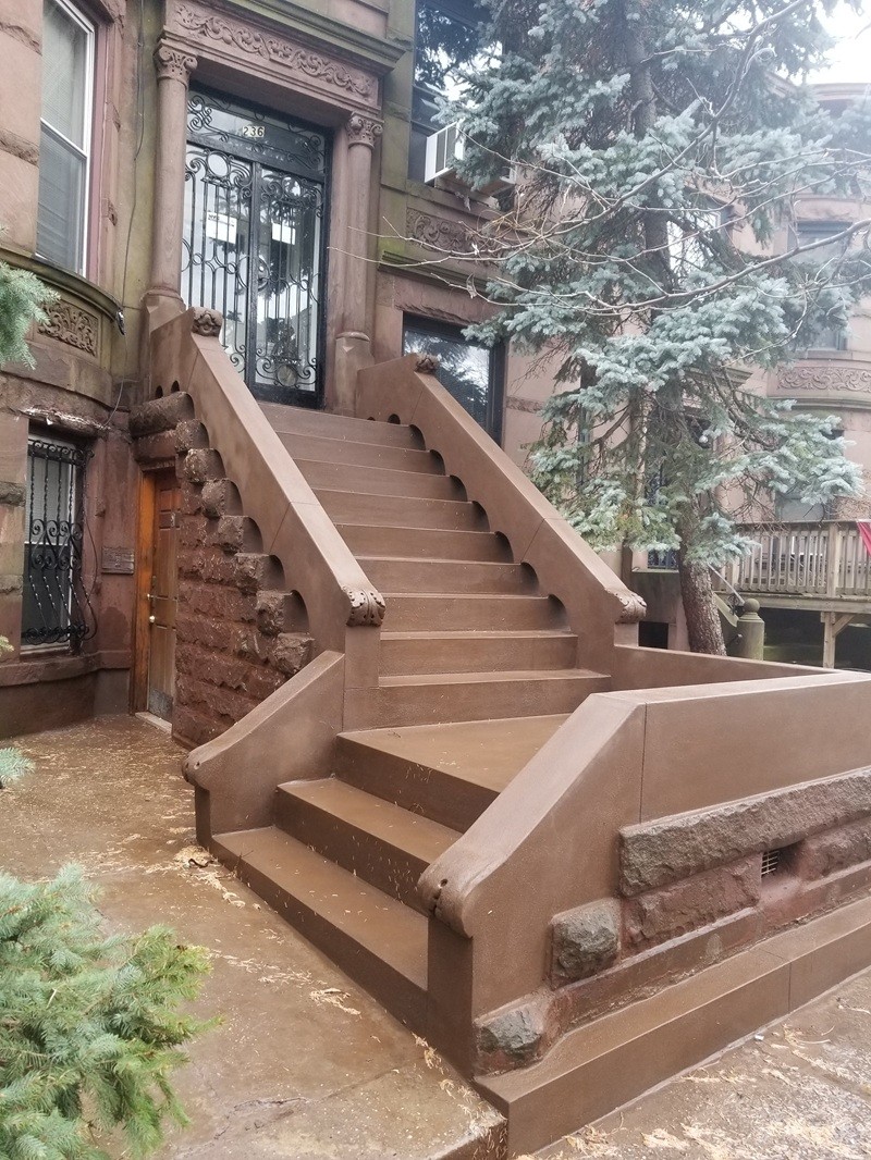 Bed Stuy Brooklyn brownstone stoop restoration by Jewel Construction Company