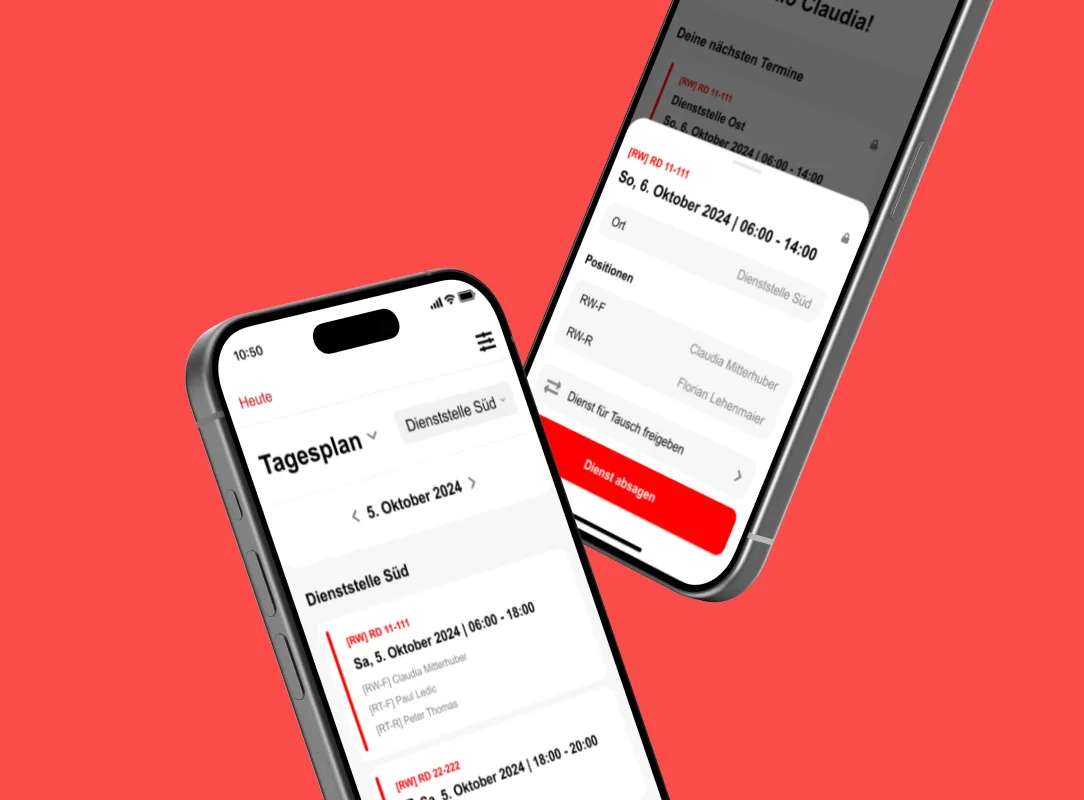 Mockup der RK Tirol App