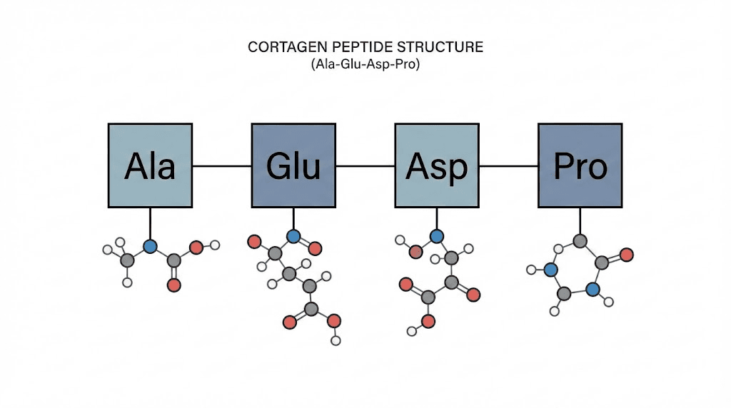 Cortagen peptide molecular structure with Ala-Glu-Asp-Pro amino acid sequence