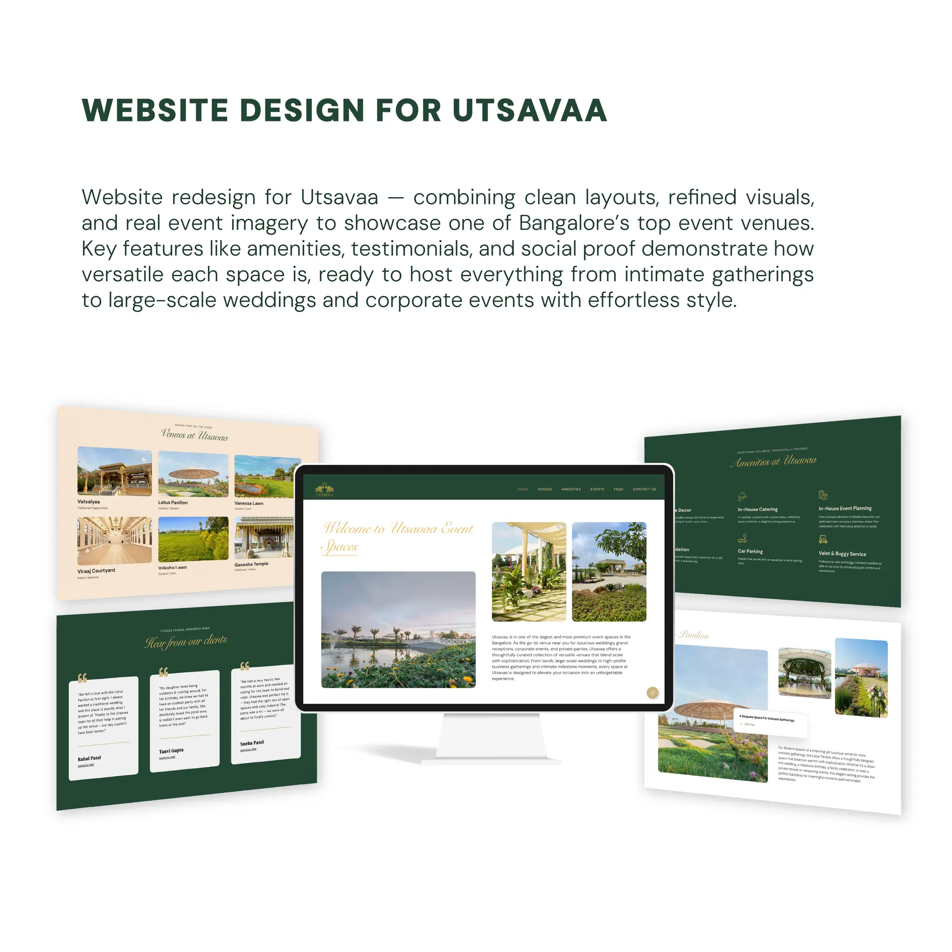 Snippet of the website designed for Utsavaa