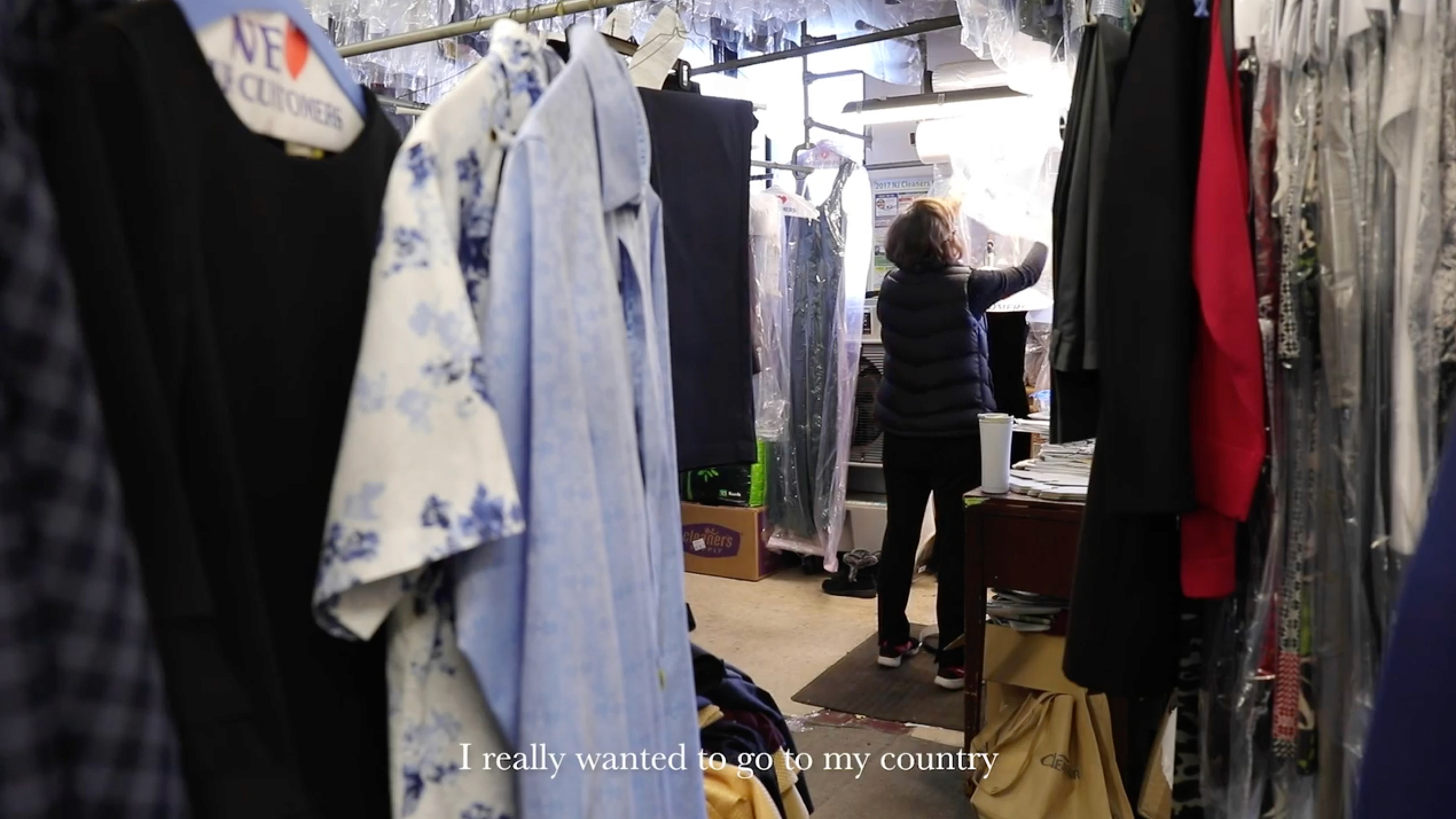 woman going through clothes