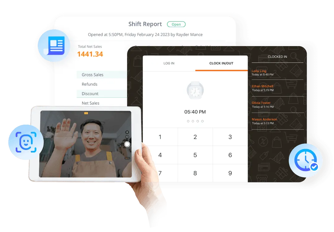 StoreHub employee management system helping service businesses manage staff, timesheets, and payroll.