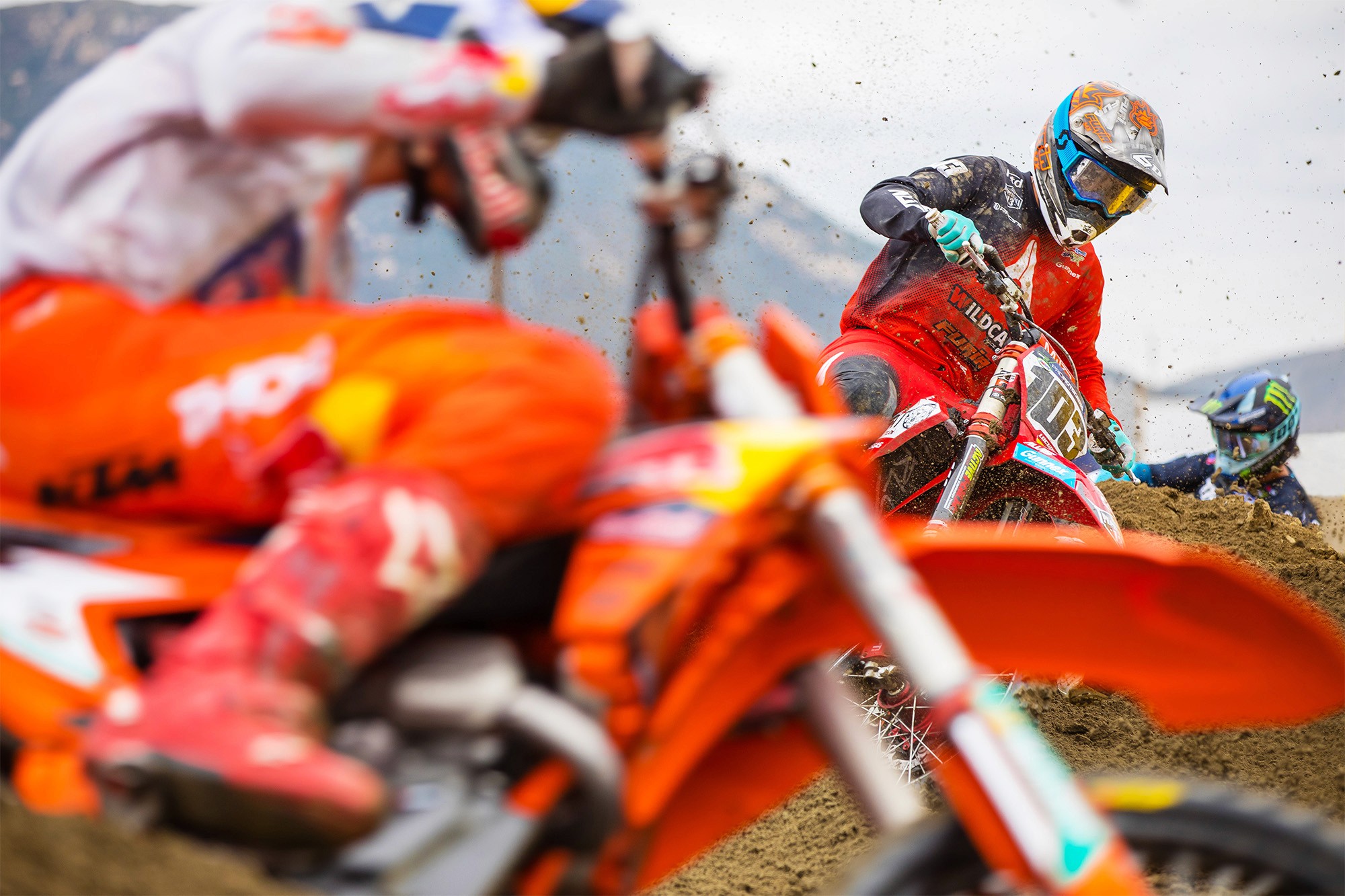 Motocross racer wearing 6d helmet 