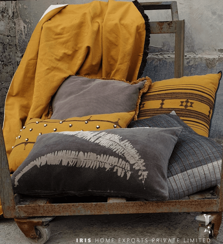 hand block printed cushion covers curtains for export