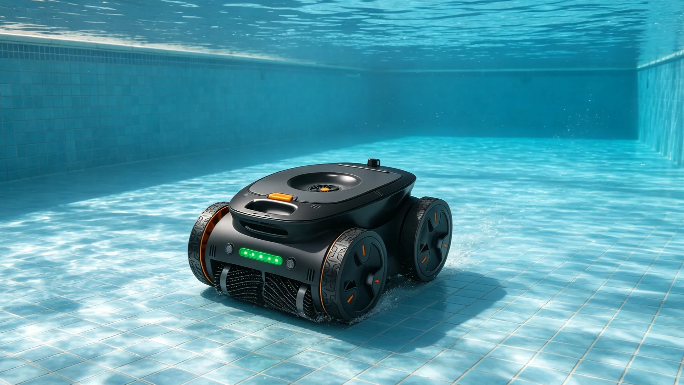 Robotic pool cleaner returning to a docking position when battery is low
