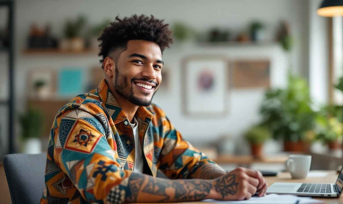 Man sitting at a desk