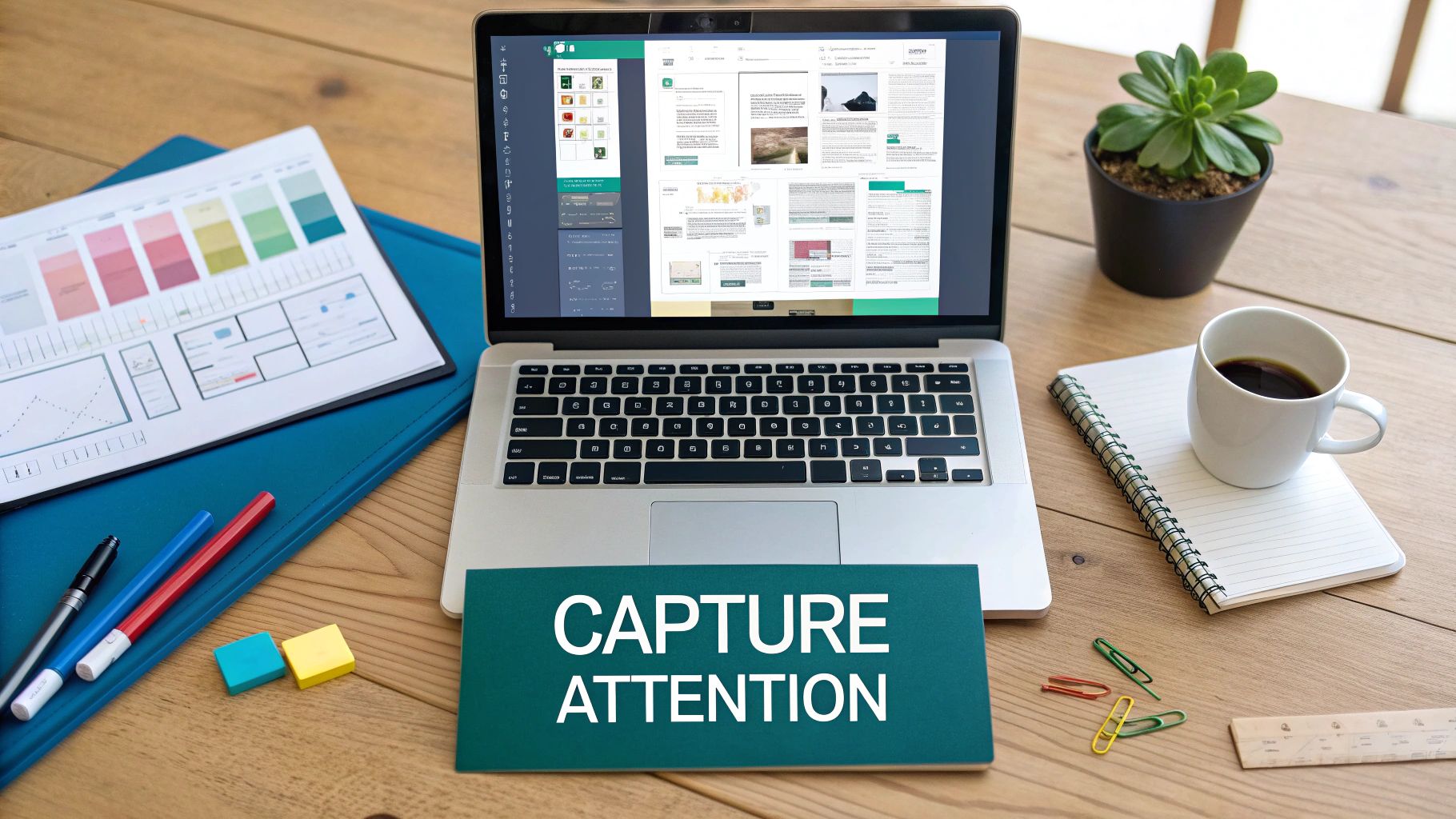 An image showing a design tool like Canva with a LinkedIn carousel template being edited, showcasing brand consistency and visual elements.