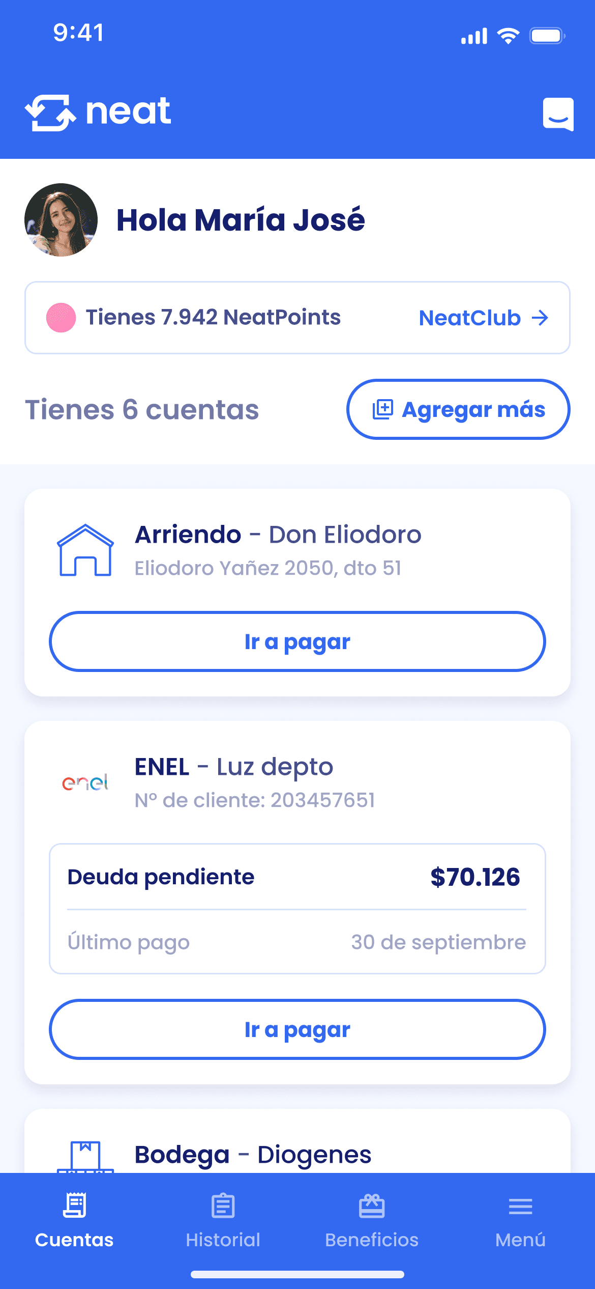 App pago de cuentas