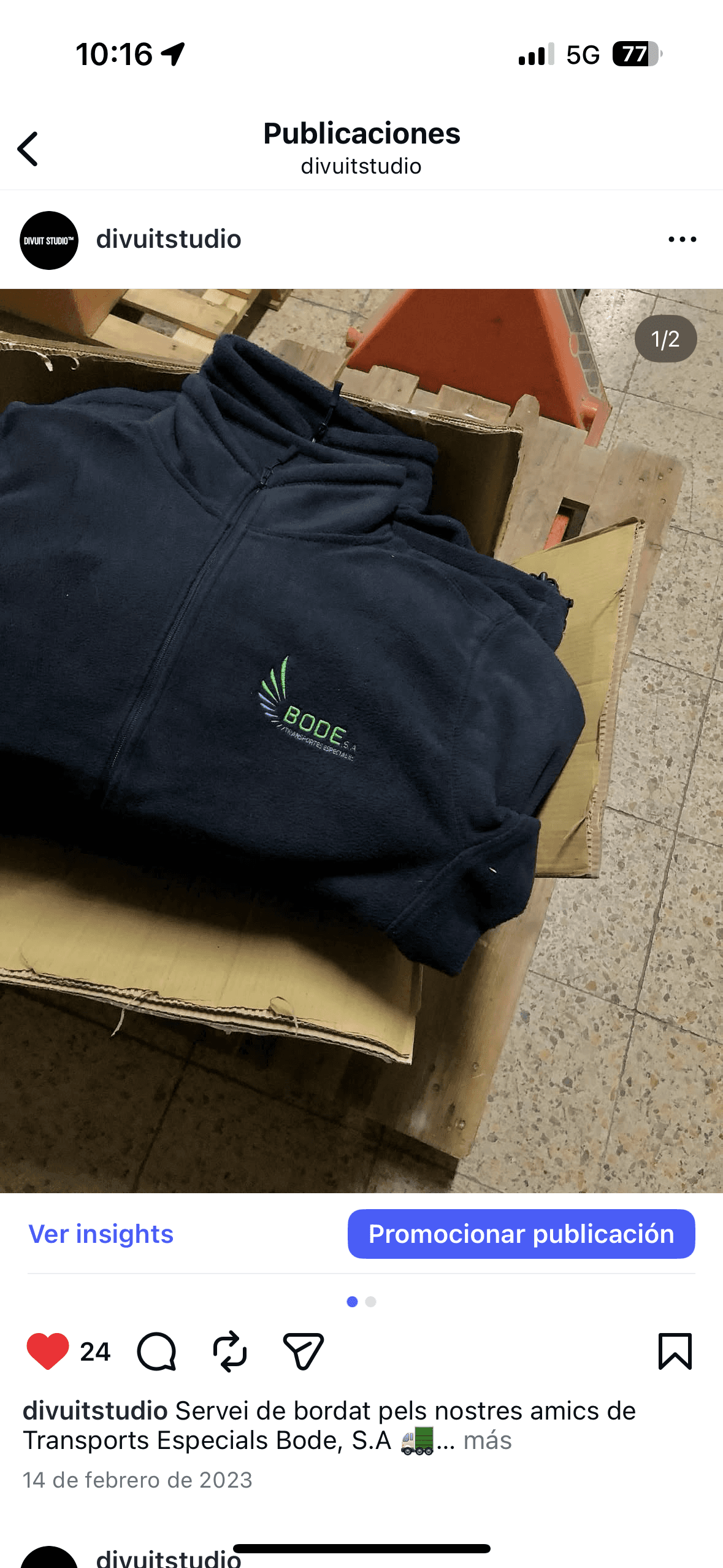 Bordado personalizado sobre prenda para Bode — Barcelona