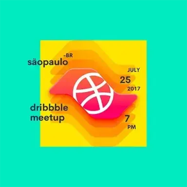 Artwork from the first Dribbble meetup in São Paulo, held on July 25, 2017.
