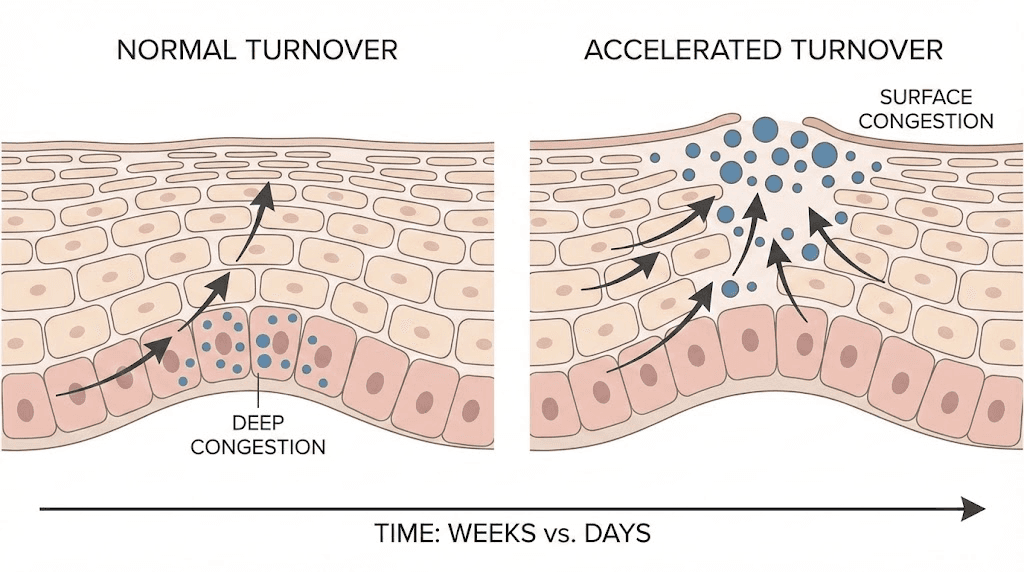 How copper peptides cause skin purging by accelerating cell turnover