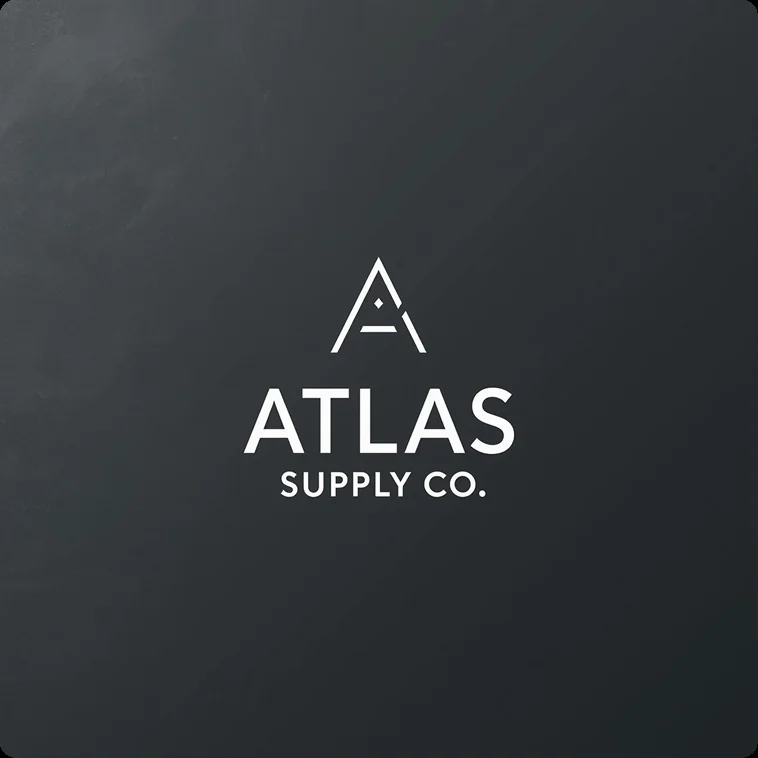 Atlas Supply Co. logo on dark textured background