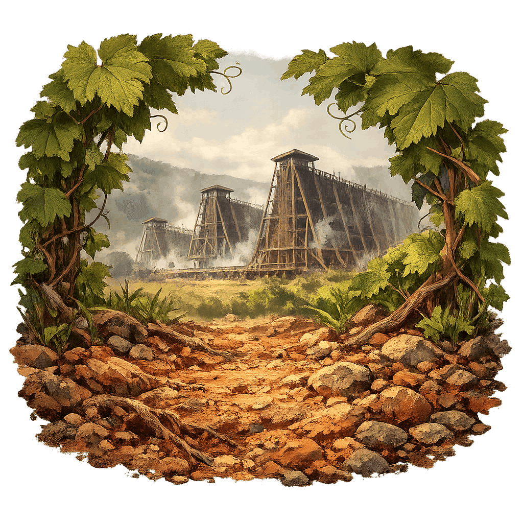 Detailed graphic of the Bad Kreuznach wine region.