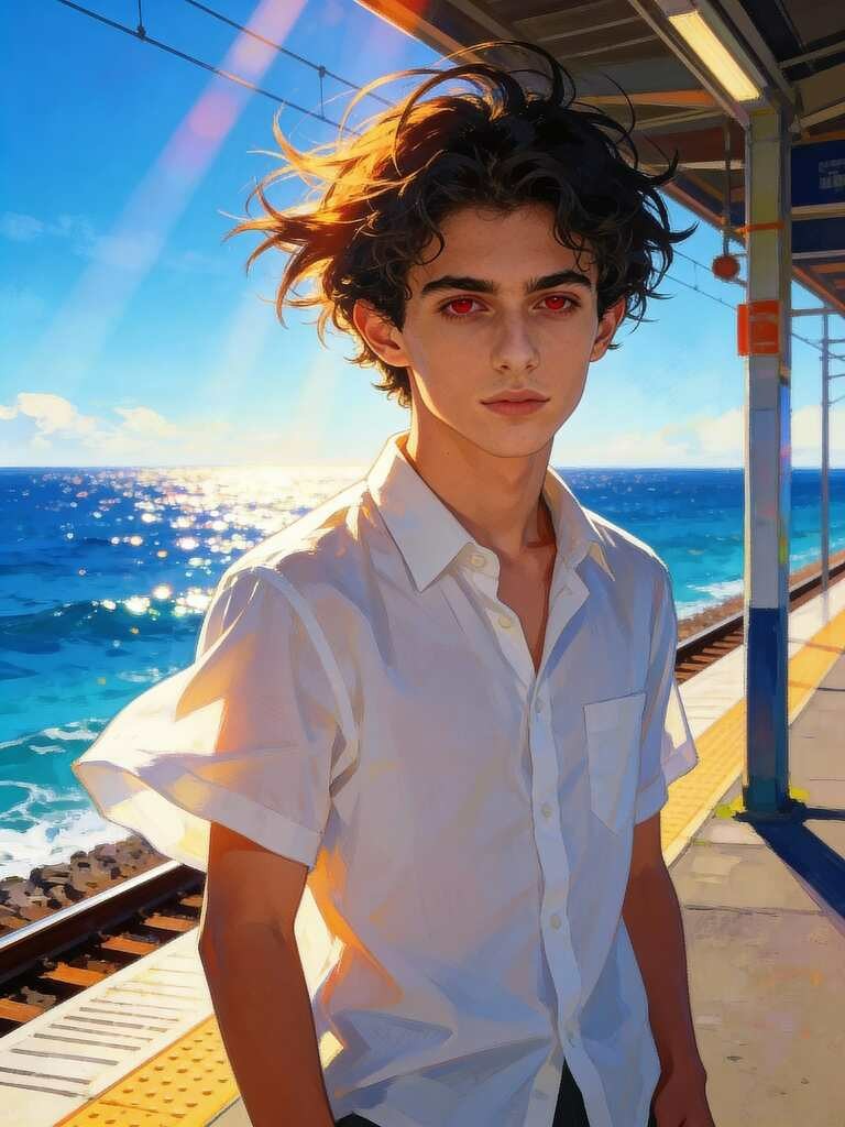 Create stunning anime digital twins with InVideo AI Features for vibrant summer scenes.