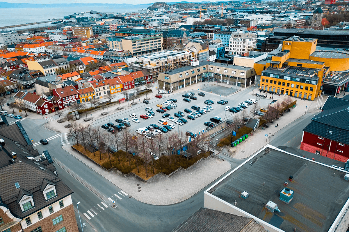 Trondheim Art Museum musée site aerial view