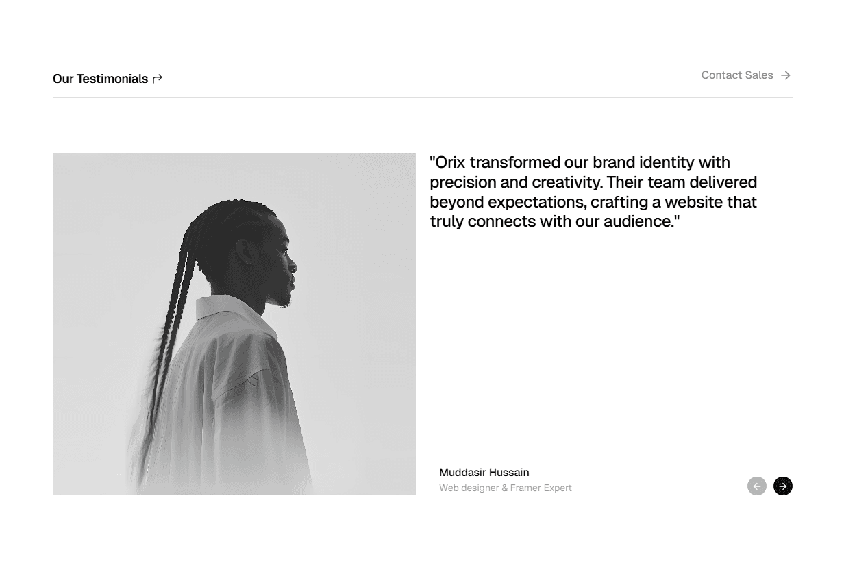 Framer Testimonial Section Component