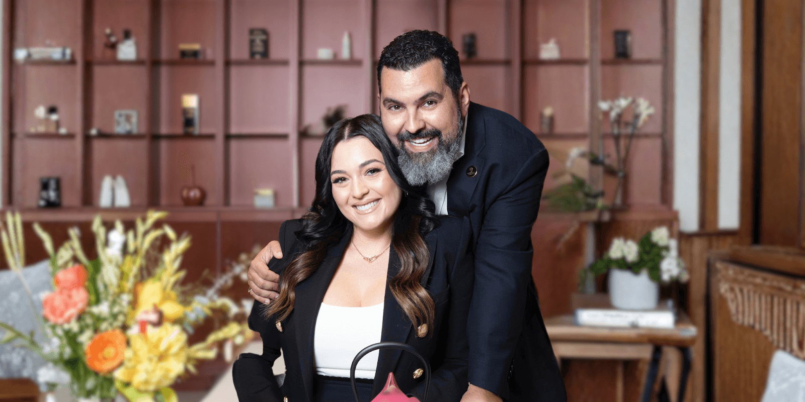 Denisa and Nick Tache, founders of The Elements Luxury Boutique Spa, Bucharest's award-winning wellness destination.