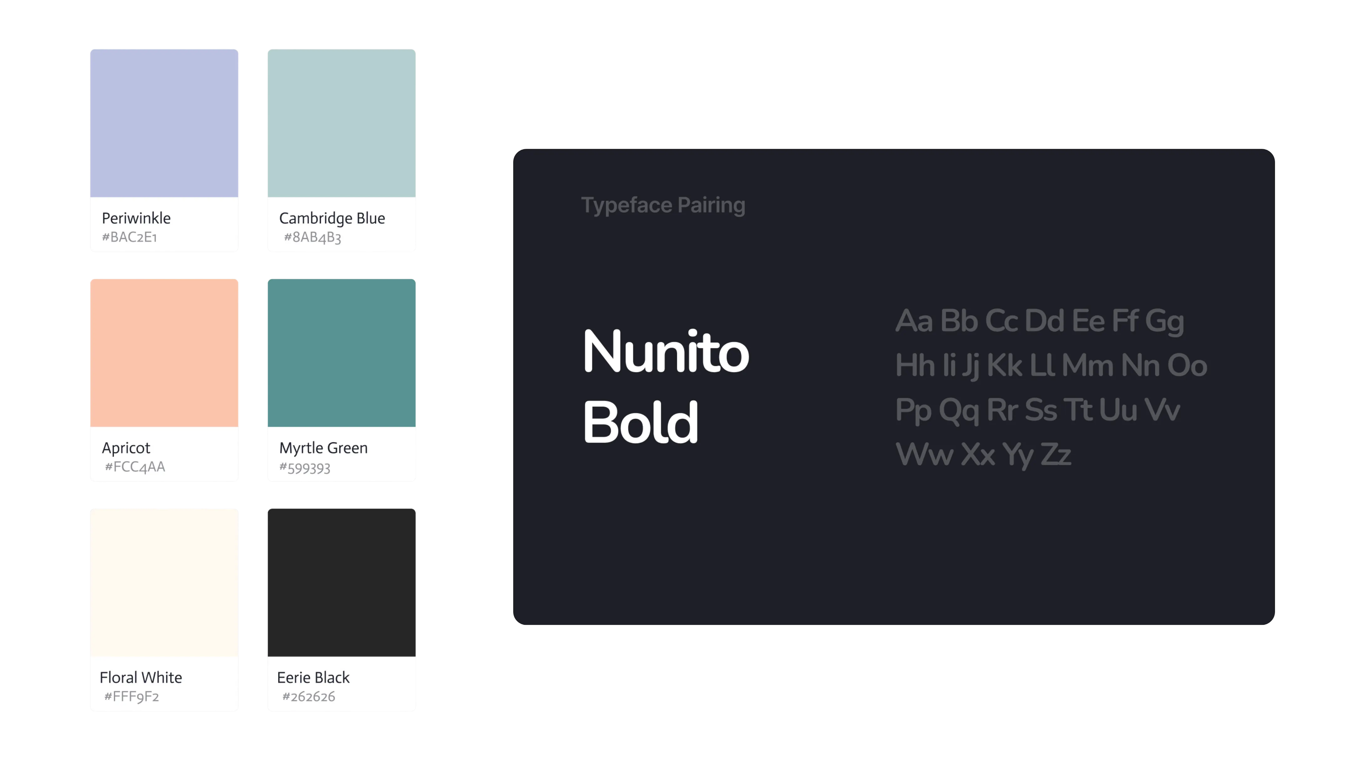 WellNest color palette and typography set in Nunito Bold.