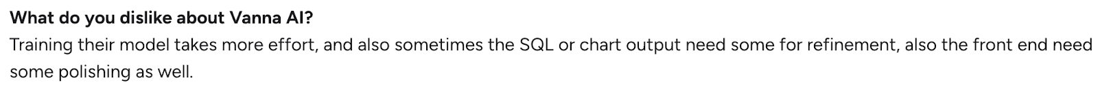 Vanna AI review on wrong query in complex cases