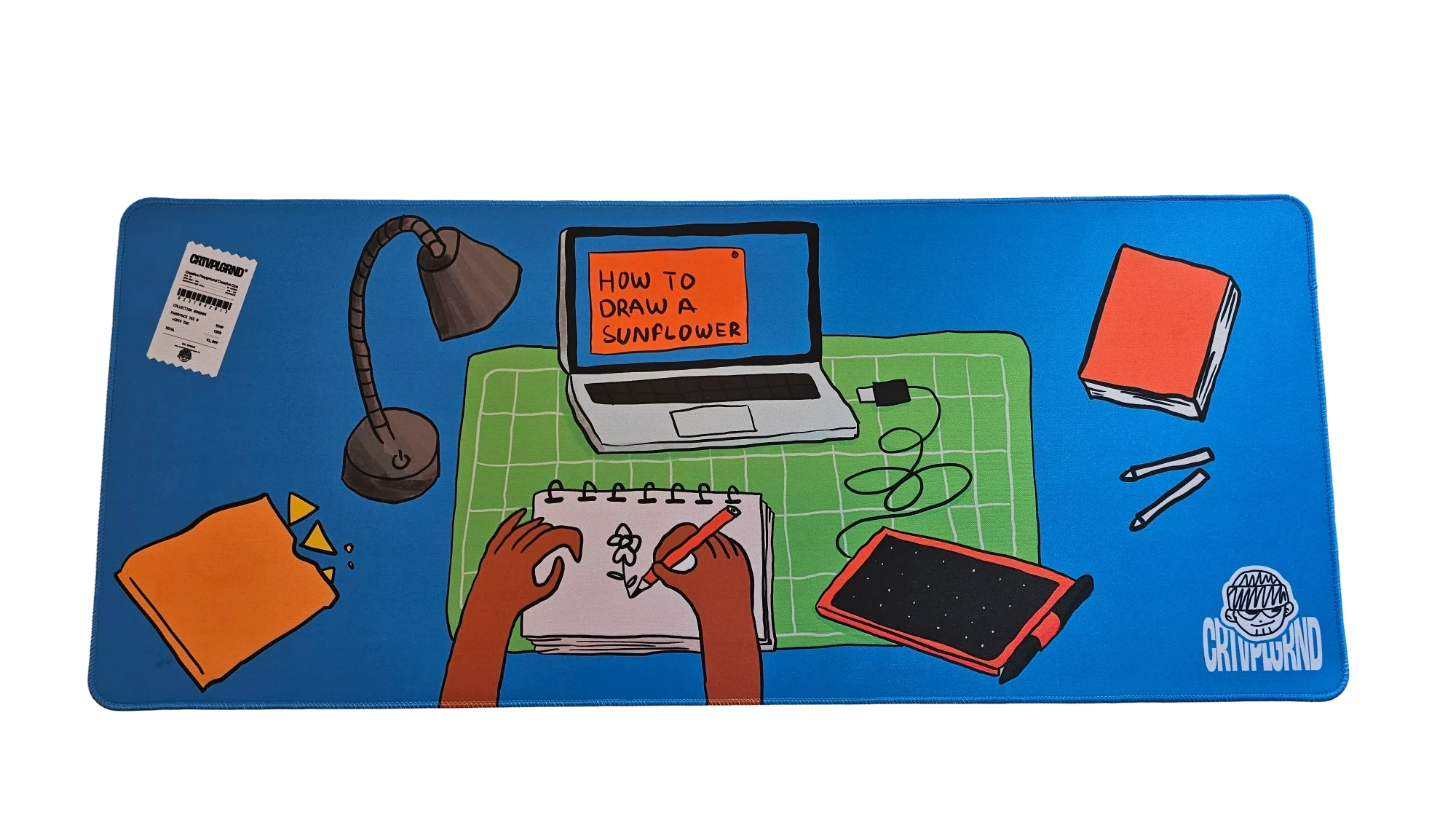 Messy Deskmat, full illustration from above
