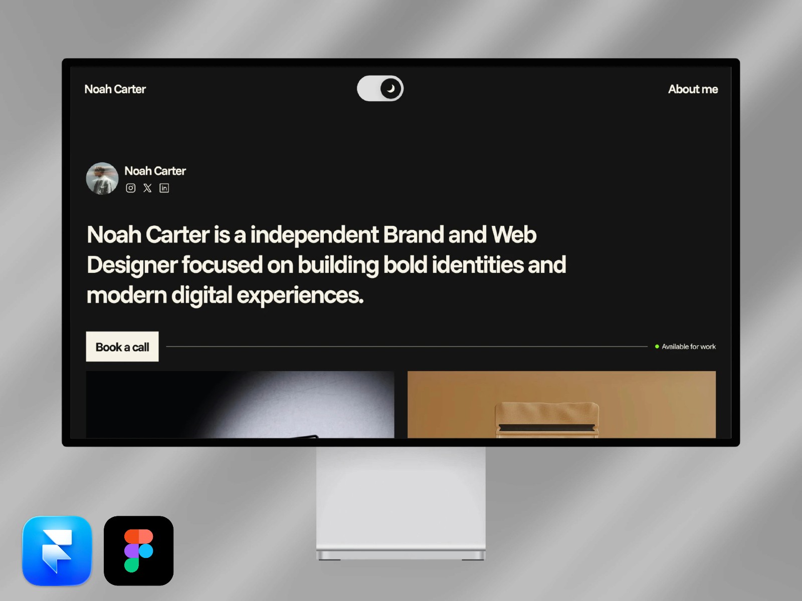 Noah Carter — 高级暗黑极简作品集网站设计灵感