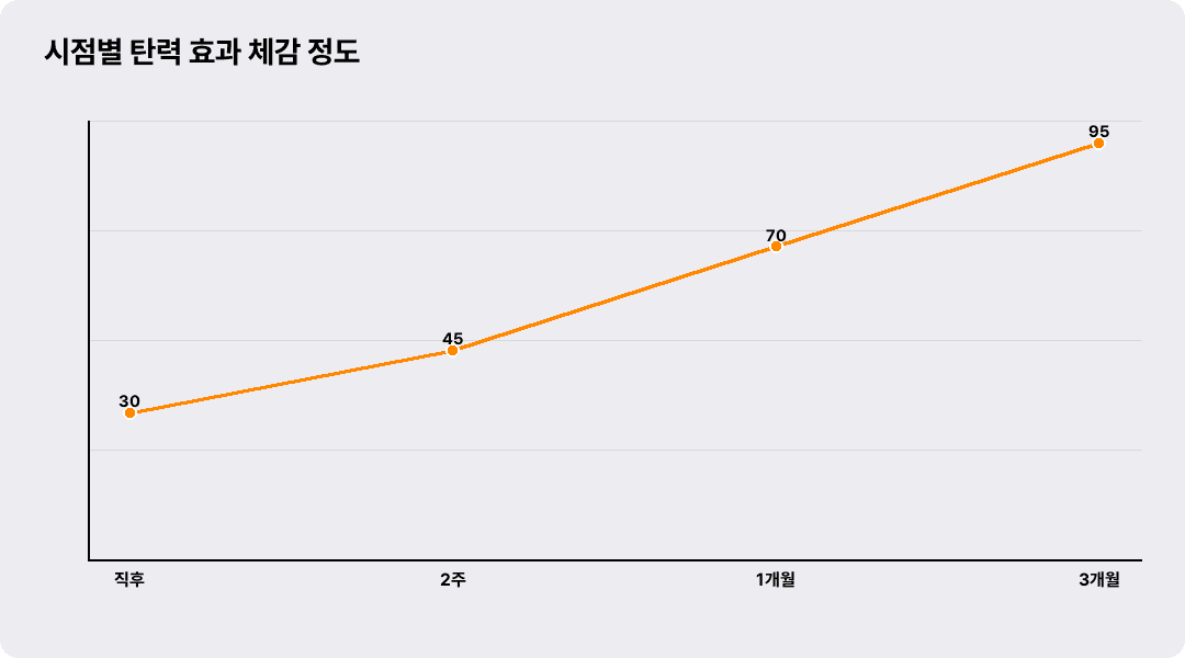 시점별 탄력 효과 체감 정도