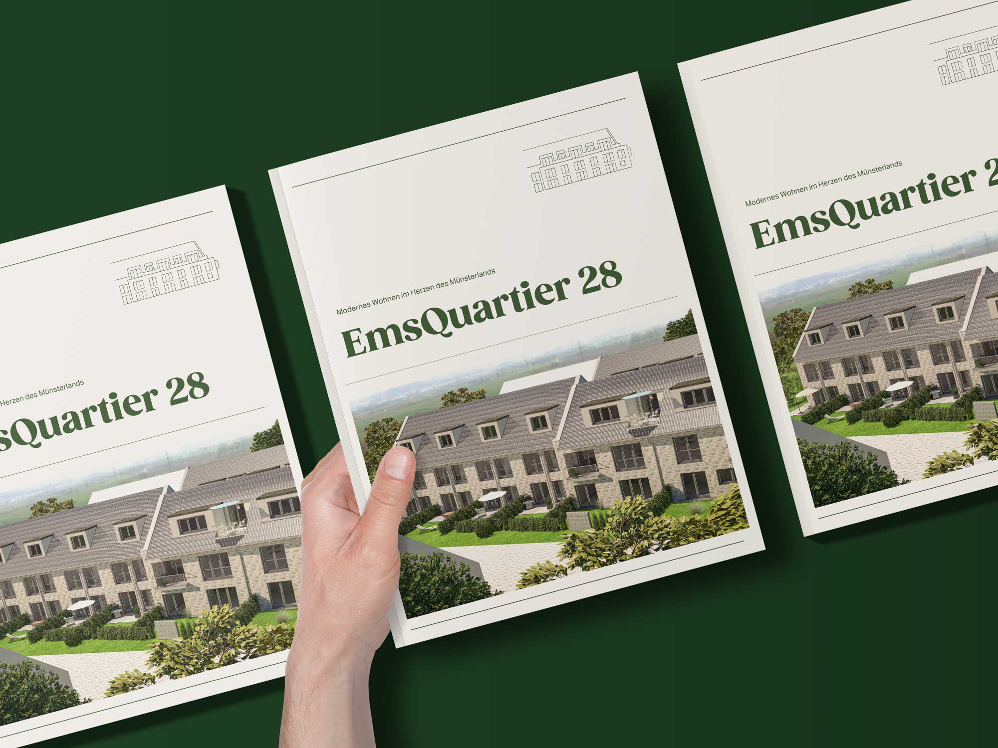 Cover des Exposés für EmsQuartier 28 – Architekturvisualisierung im Fokus