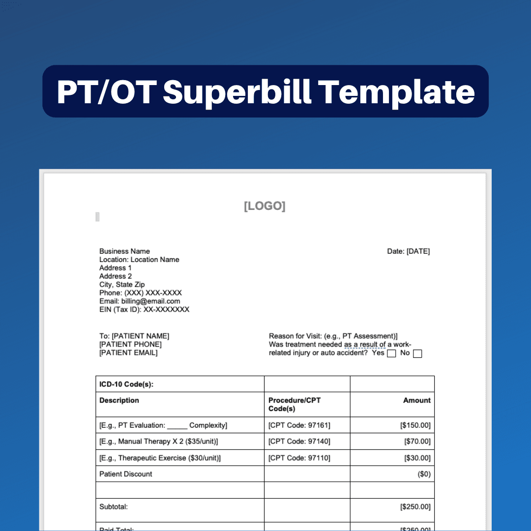 PT OT Superbill Template
