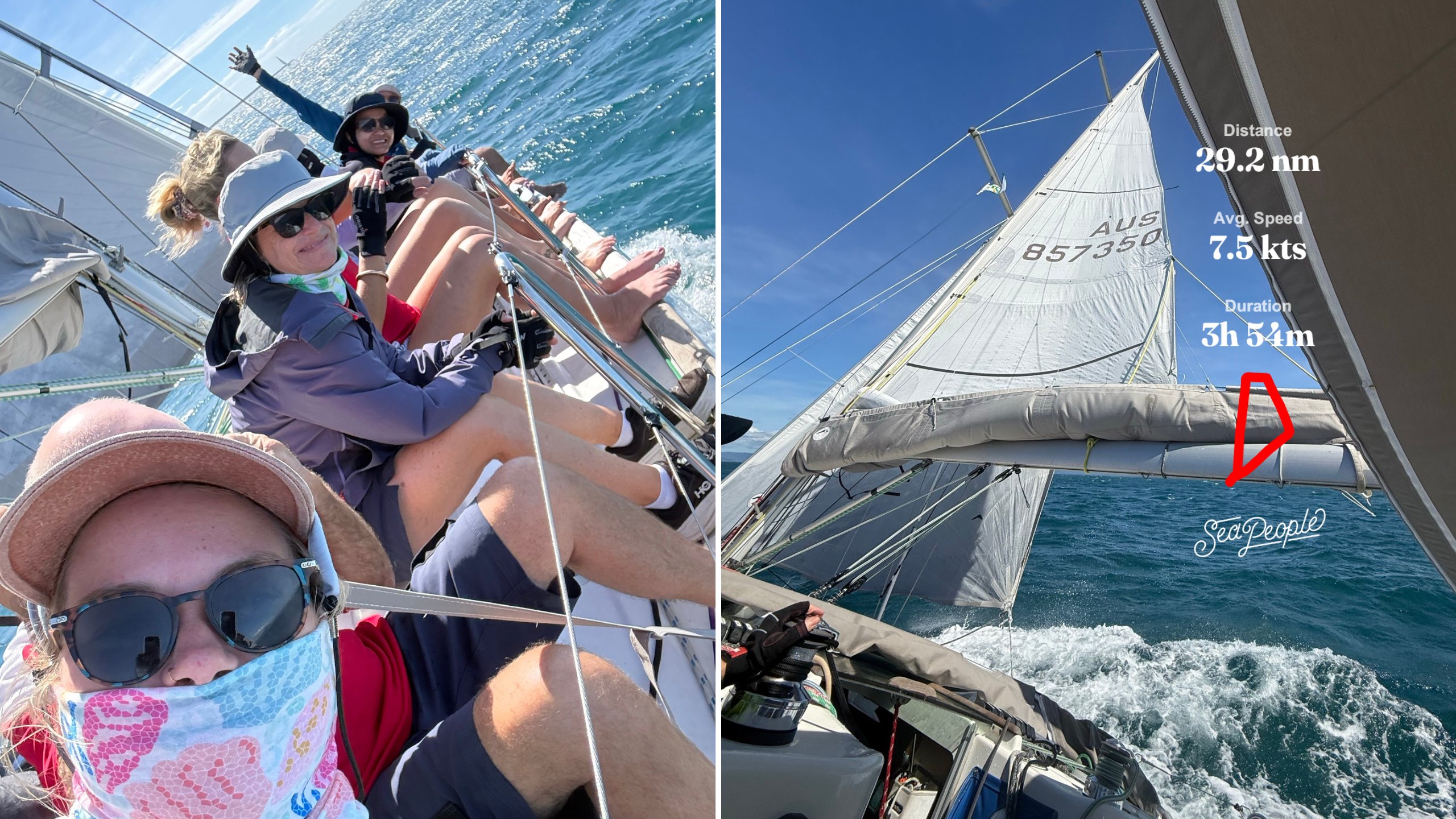 SeaPeople Trip Card from a competitive sailboat race.