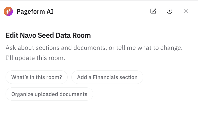 pageform data rooms