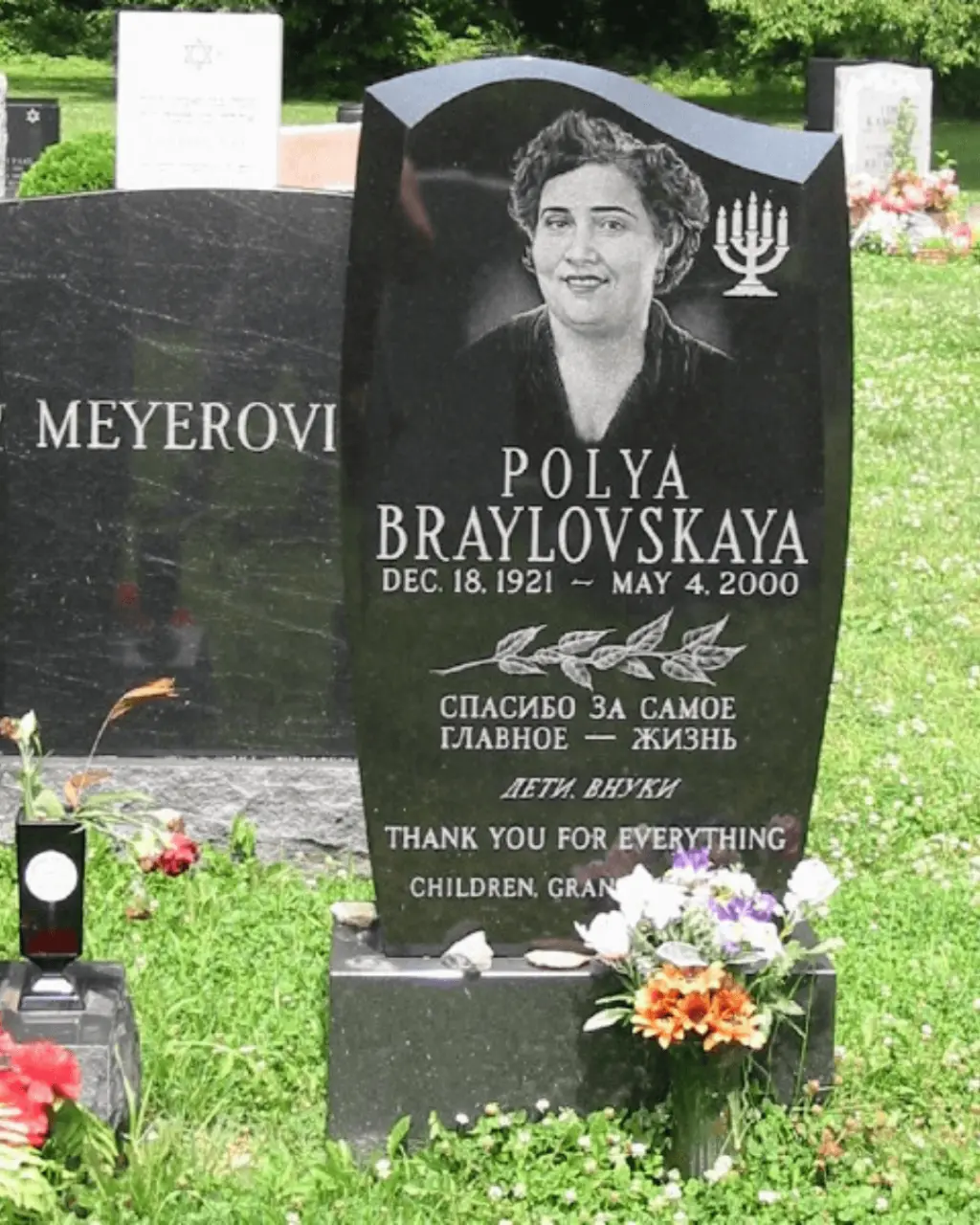 individual headstone with photo etching