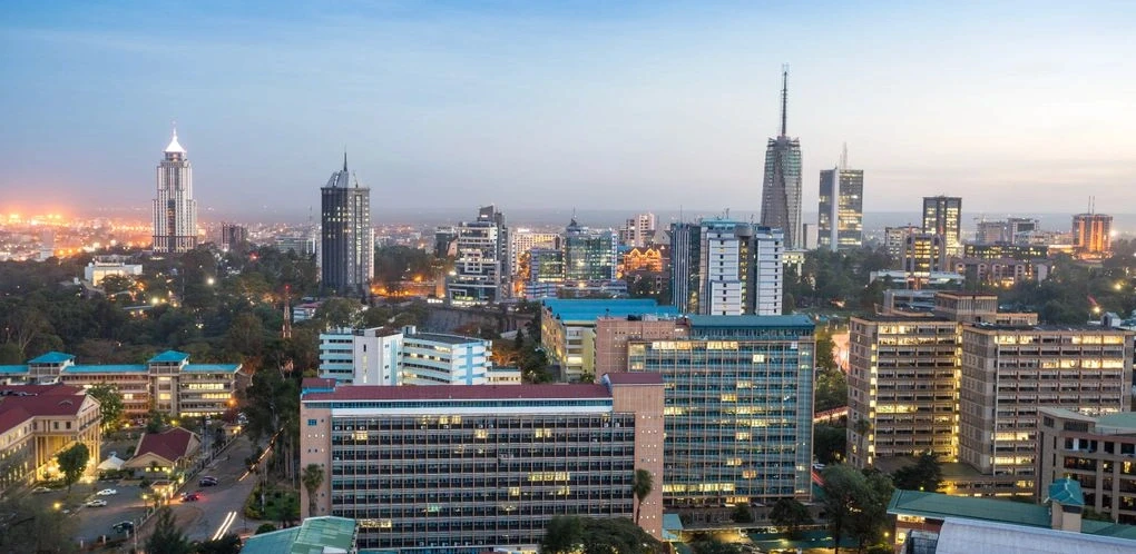 Nairobi cityscape during evening