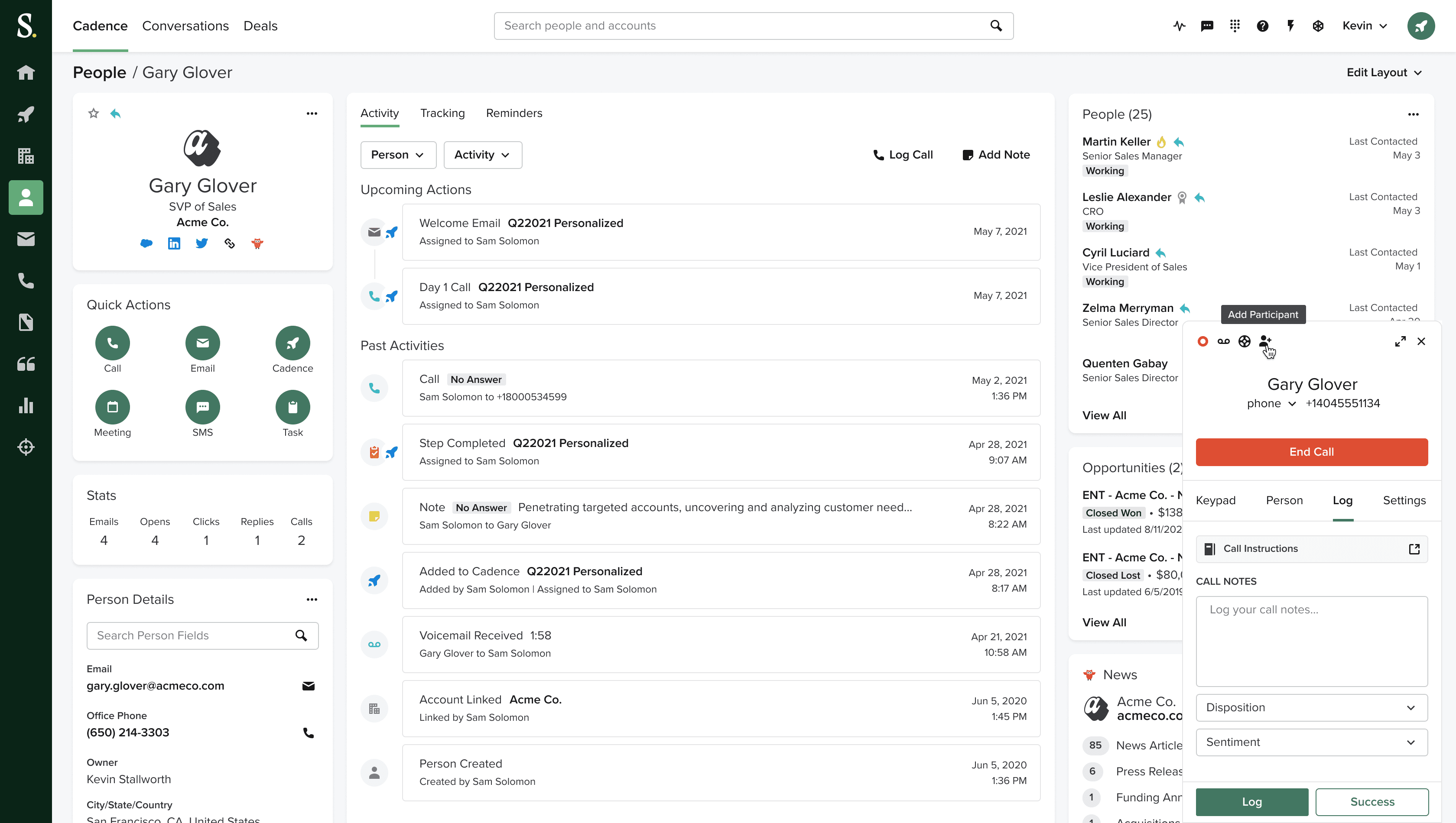 Salesloft interface