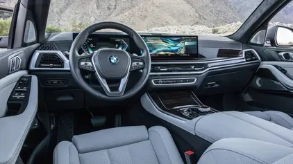 Modern SUV interior with light grey leather