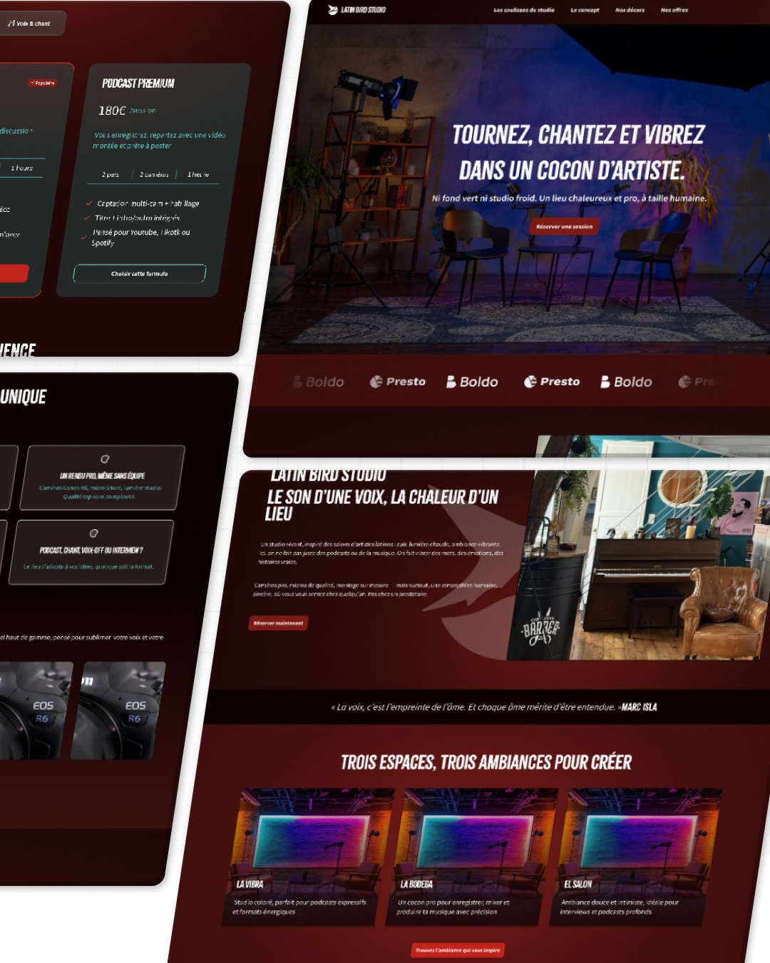 Projet UX/UI — Latin Bird Studio, studio audio Paris