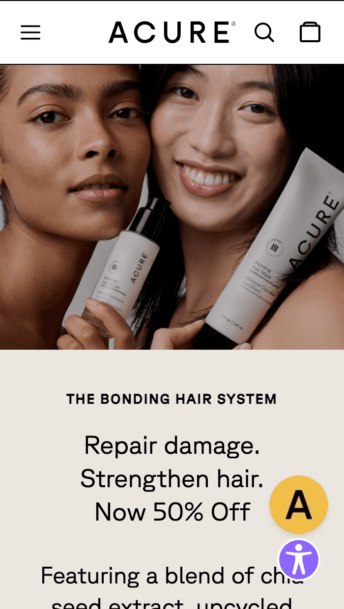 screen grab of website