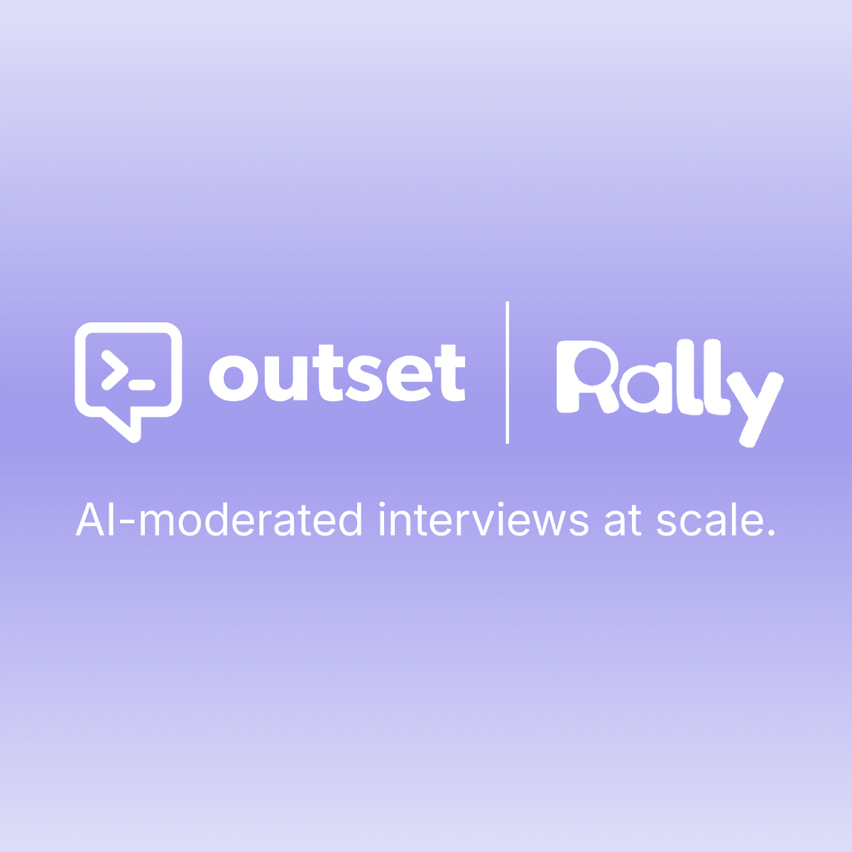 Outset and Rally logos on a purple background