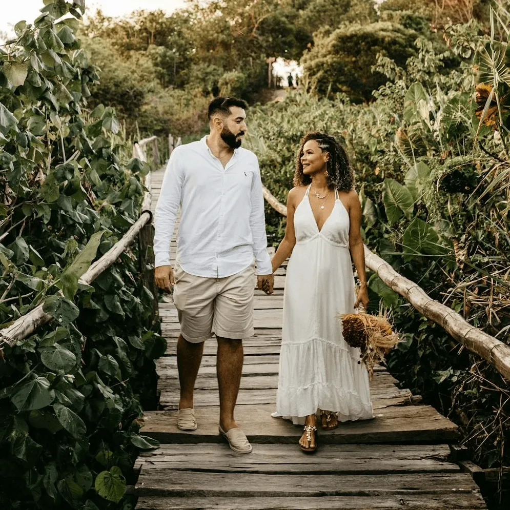 A couple walking together