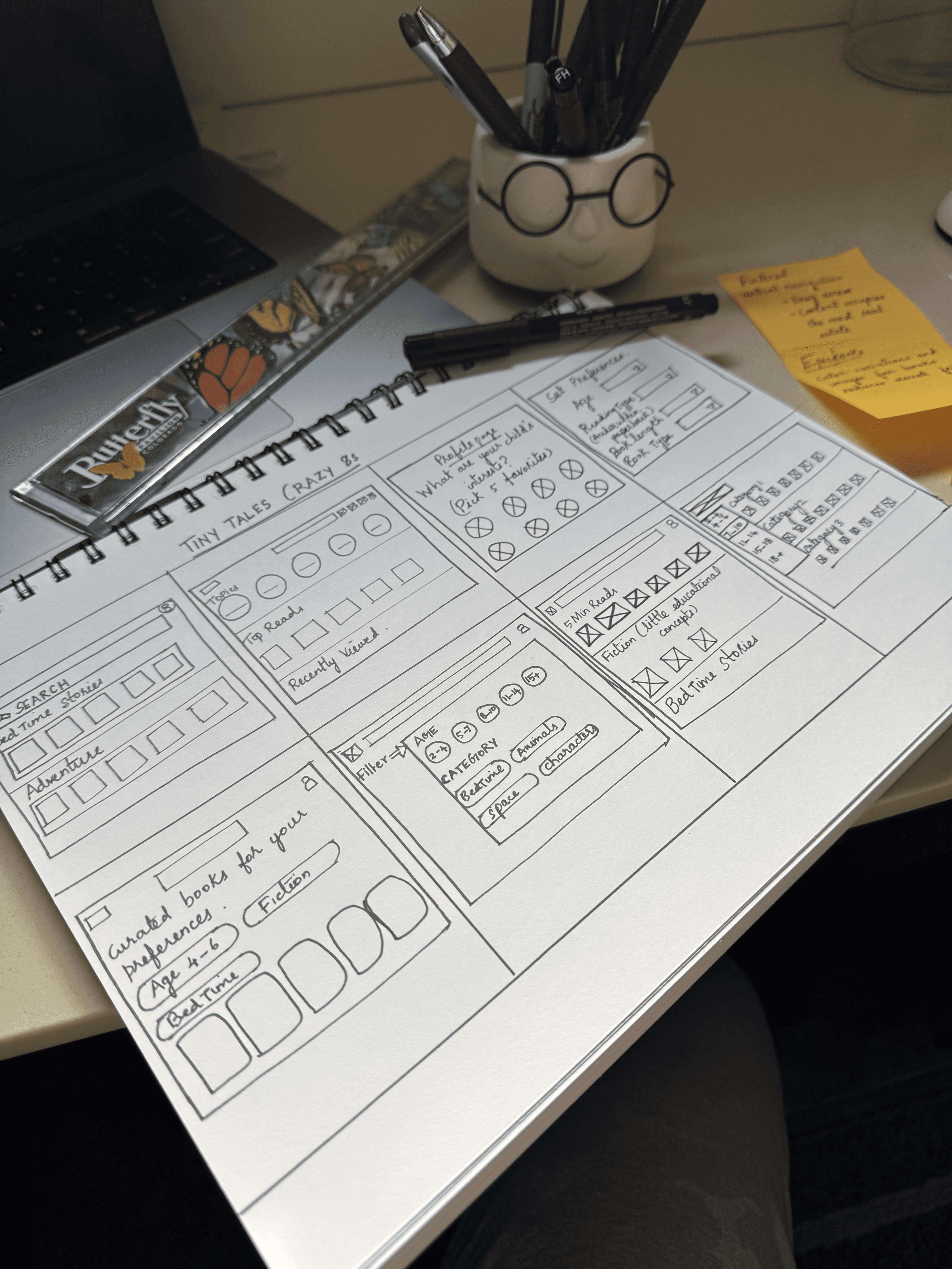 Crazy 8's Paper Sketch