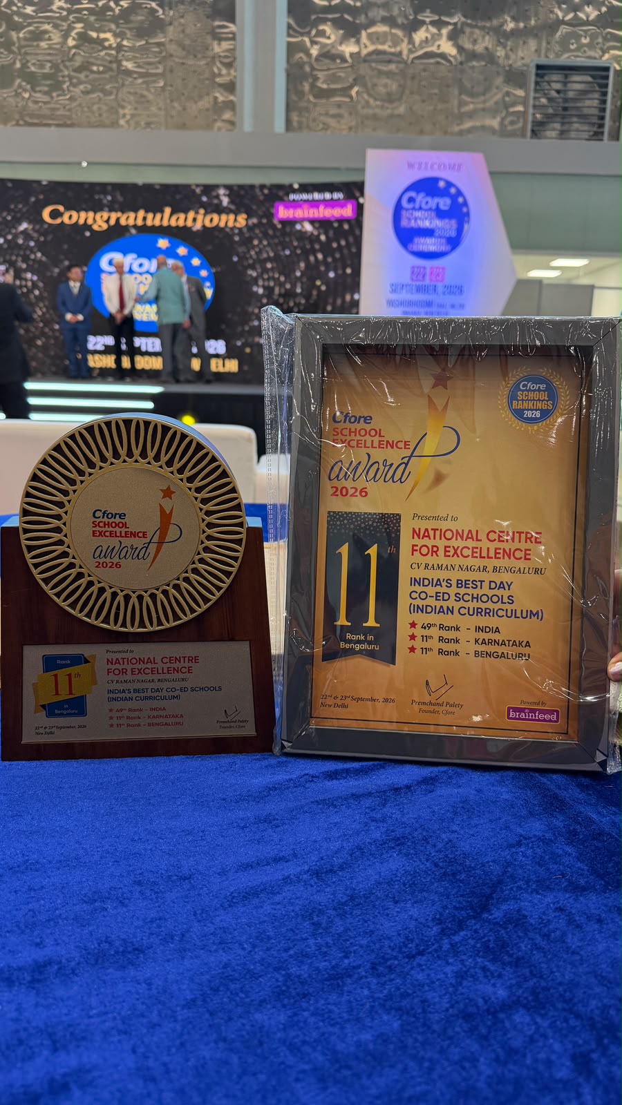 NCFE CV Raman Nagar certificate: 49th in India, 11th in Karnataka and 11th in Bengaluru in the Day Co-Ed Schools category