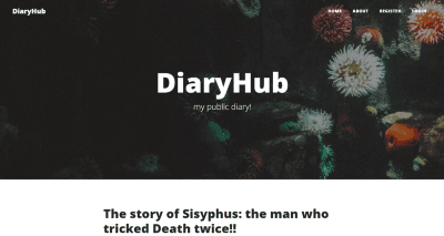 DiaryHub website landing page