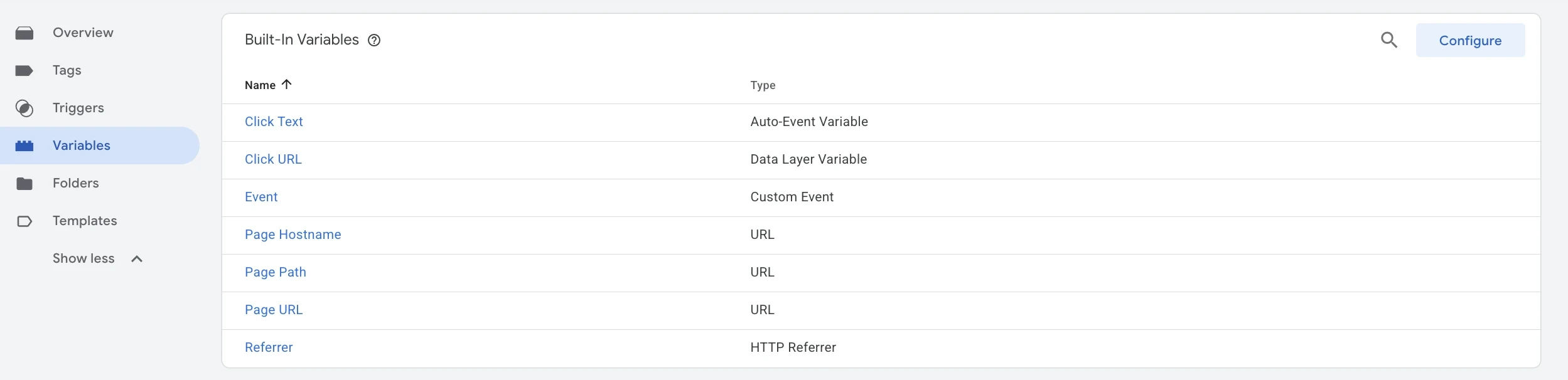 Variabler - Google tag manager