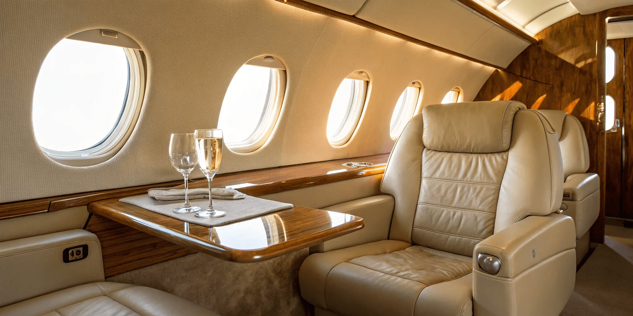 Luxury private jet parked on the runway beside a black executive car, representing premium private aviation and seamless travel service.